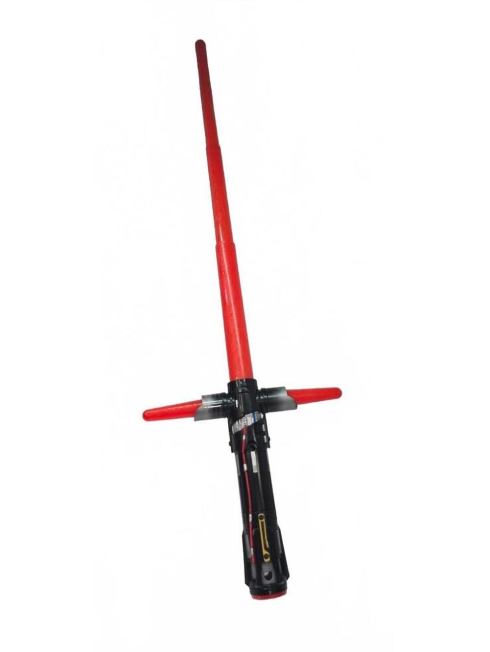 Red and Black Toy Lightsaber with Crossguard Handle